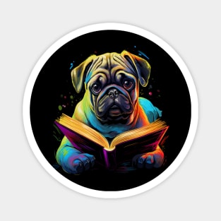 Pug Reads Book Magnet